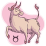 Colored Taurus Zodiac Sign Sketch Bull Pink Sticker