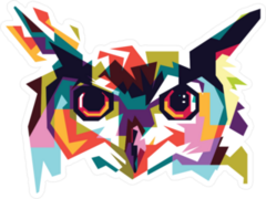 Colorful Abstract Owl Sticker
