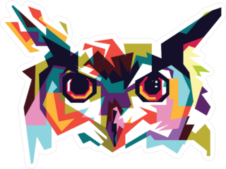 Colorful Abstract Owl Sticker