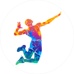 Colorful Abstract Splatter Volleyball Player Sticker