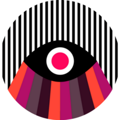 Colorful All Seeing Eye With Black And White Stripes Sticker