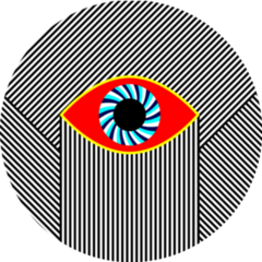 Colorful All Seeing Eye With Black And White Stripes Sticker