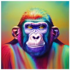 Colorful Ape Face Sticker
