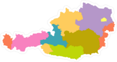 Colorful Austria Map Sticker