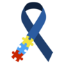 Colorful Blue Autism Awareness Ribbon Puzzle Piece Sticker