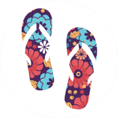 Colorful Bouquet Flowers Flip Flops Sticker