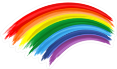 Colorful Brush Stroke Rainbow Sticker
