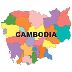 Colorful Cambodia Map Sticker