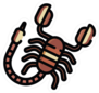 Colorful Cartoon Scorpion Icon Sticker