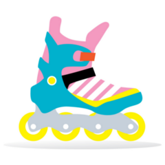 Colorful Cartoon Skates Sticker