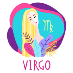 Colorful Cartoon Virgo Zodiac Illustration Sticker