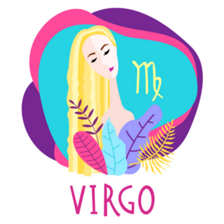 Colorful Cartoon Virgo Zodiac Illustration Sticker