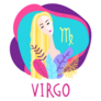 Colorful Cartoon Virgo Zodiac Illustration Sticker