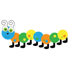 Colorful Caterpillar Centipede Dot Sticker