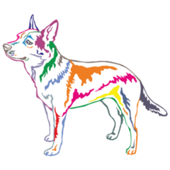 Colorful Cattle Dog Sticker