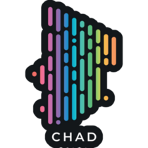 Colorful Chad Map Black Sticker