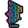 Colorful Chad Map Black Sticker