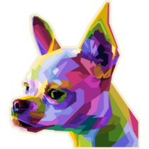 Colorful Chihuahua Head Sticker