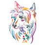 Colorful Chinese Crested Sticker