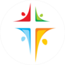 Colorful Christian Cross Icon Sticker