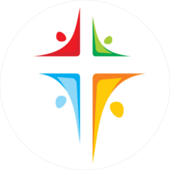 Colorful Christian Cross Icon Sticker