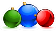 Colorful Christmas Balls Sticker