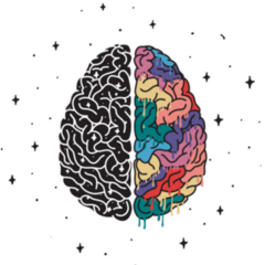 Colorful Cool Brain Illustration Sticker