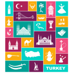 Colorful Country Turkey Culture Traditional Symbols Sticker