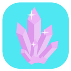 Colorful Crystals On Blue Sticker