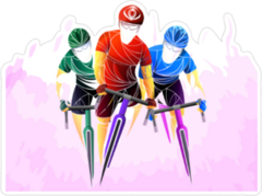 Colorful Cycling Tour Sticker