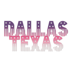 Colorful Dallas Texas In American Flag Art Sticker