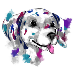 Colorful Dalmatian Sticker