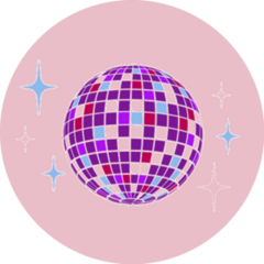 Colorful Disco Ball 70s Icon Sticker
