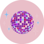 Colorful Disco Ball 70s Icon Sticker