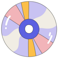 Colorful Disk Icon Y2k Style Sticker