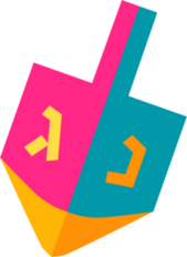 Colorful Dreidel Hanukkah Sticker