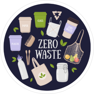 Colorful Eco Friendly And Zero Waste Elements Sticker