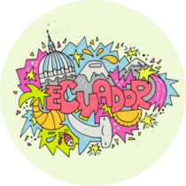Colorful Ecuador Travel Sticker