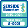 Colorful Elementary School Square Parking Permit Sticker