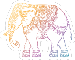 Colorful Elephant Boho Sticker