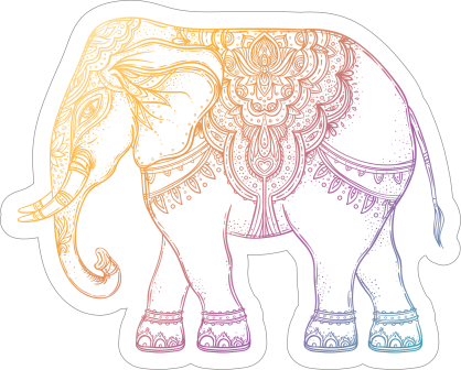 Colorful Elephant Boho Sticker