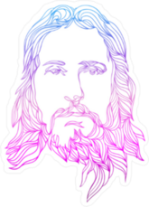 Colorful Face of Jesus Sticker