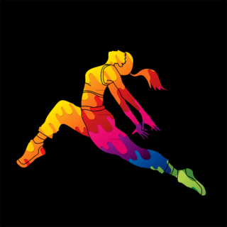 Colorful Female Street Dancer Sticker