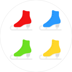 Colorful Figure Skates Sticker