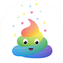 Colorful Funny Rainbow Poop Sticker