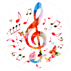 Colorful G-Clef And Music Notes Sticker