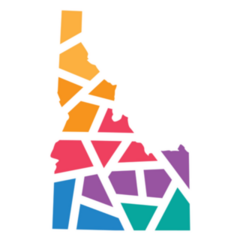 Colorful Geometric Idaho Map Sticker