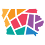 Colorful Geometric Iowa Map Sticker