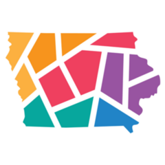 Colorful Geometric Iowa Map Sticker