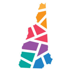 Colorful Geometric New Hampshire Map Sticker